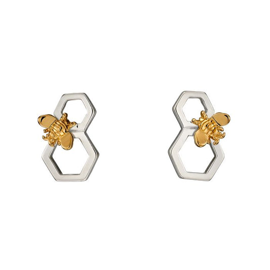 Sale - Beginnings - yellow gold plated Bee earrings
