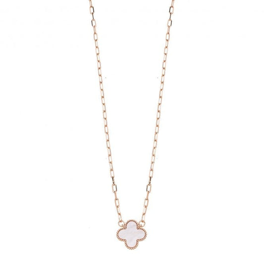 Rose Gold Plated Cross Necklace in Pink Stone