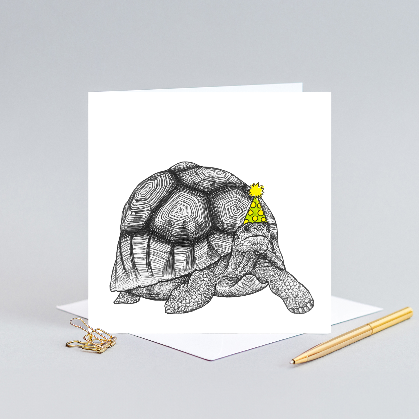 Animal Birthday Card - Party Tortoise