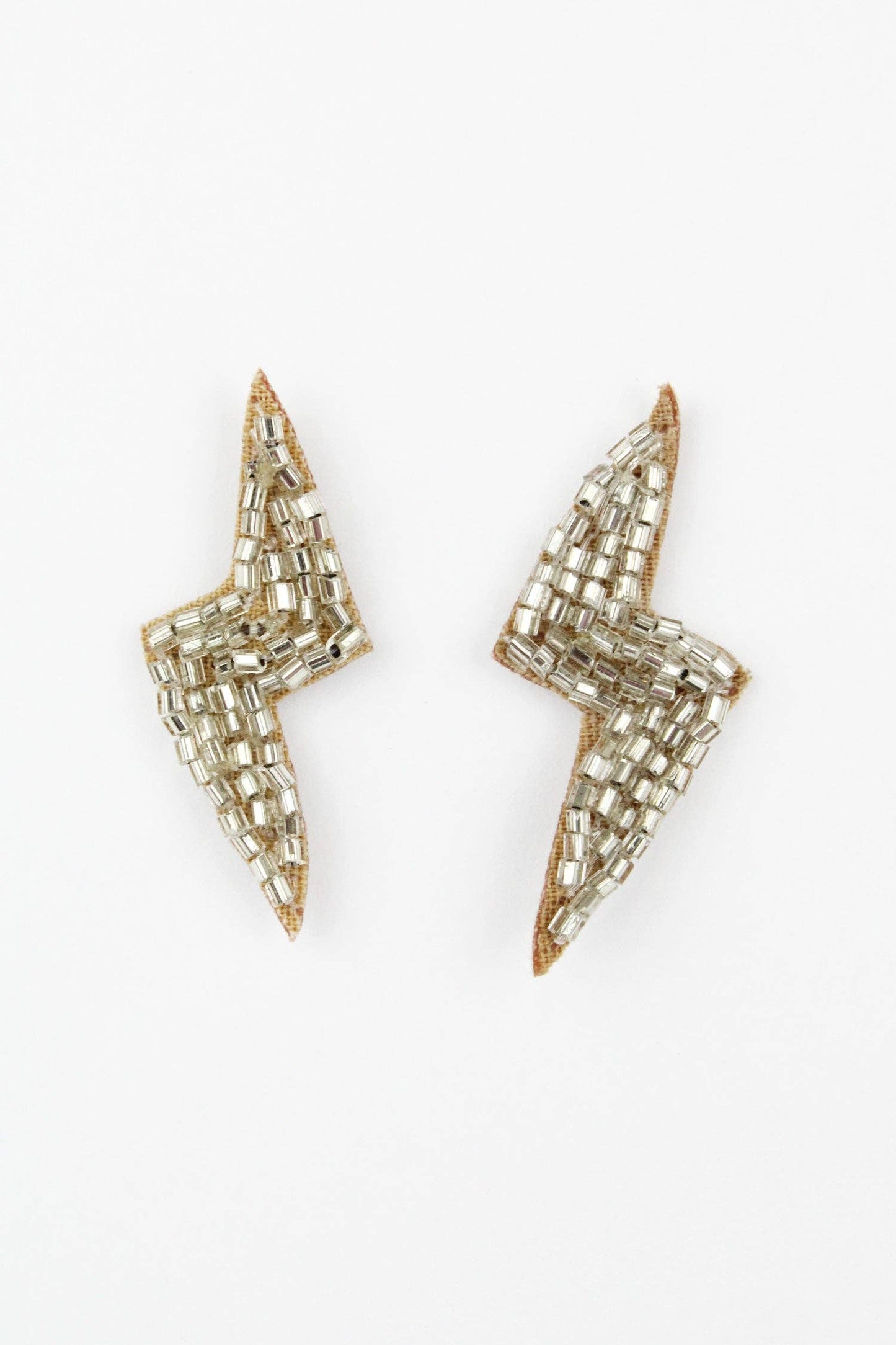 SILVER BEADED LIGHTNING STUD