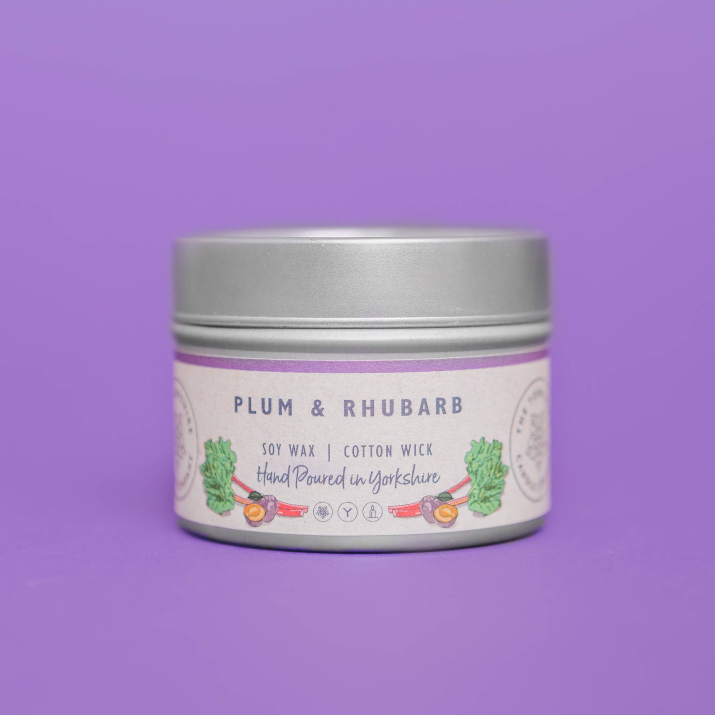 Plum & Rhubarb Small Tin | Scented Candle | Soy Wax