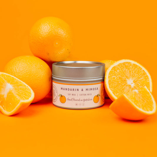 Mandarin & Mimosa Small Tin | Scented Candle | Soy Wax