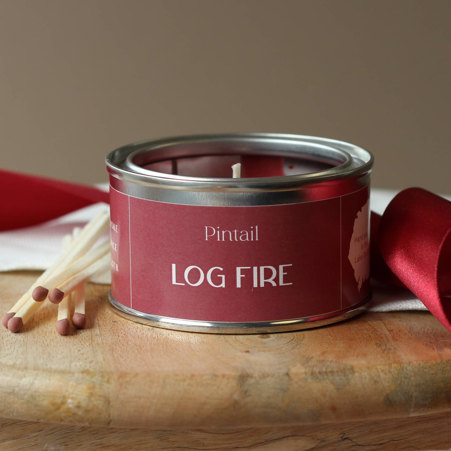 Sale - Log Fire Paint Pot Candle Small Tin