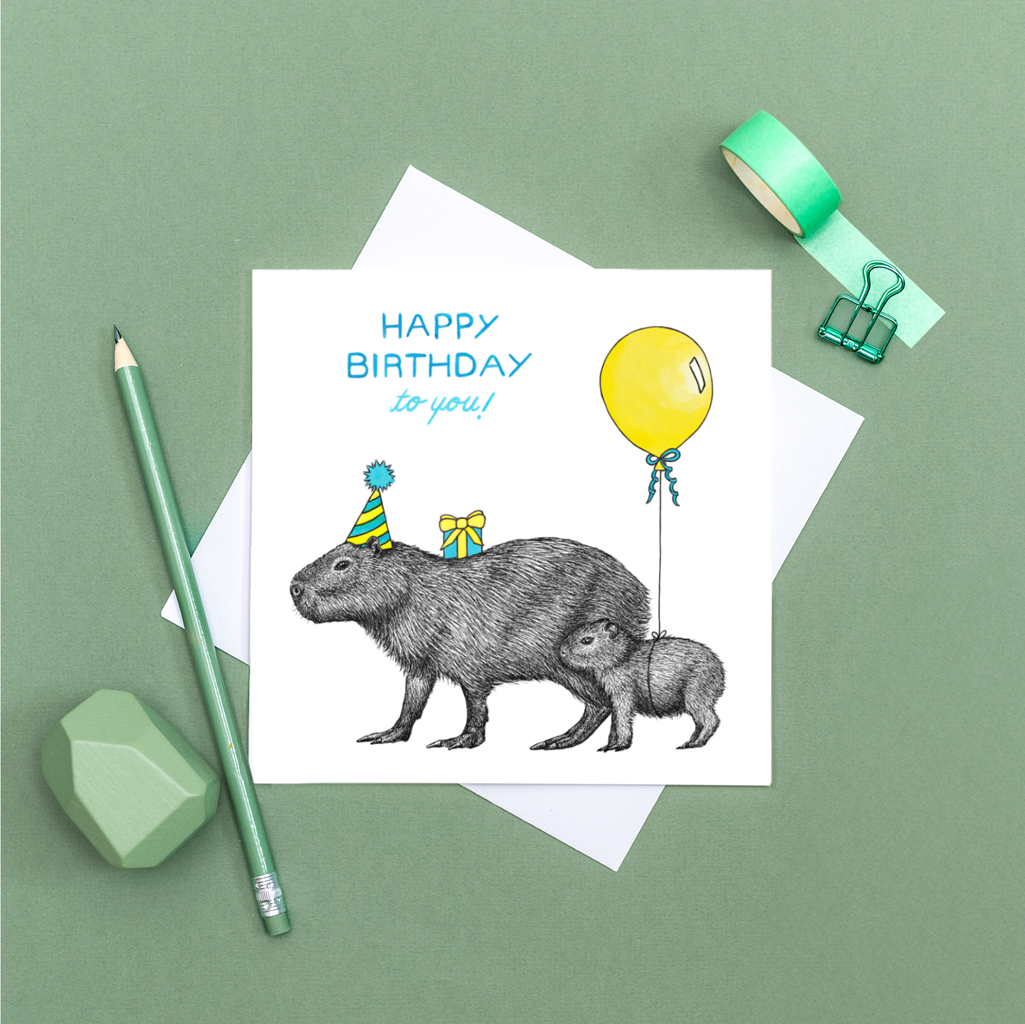 Capybara Birthday Card