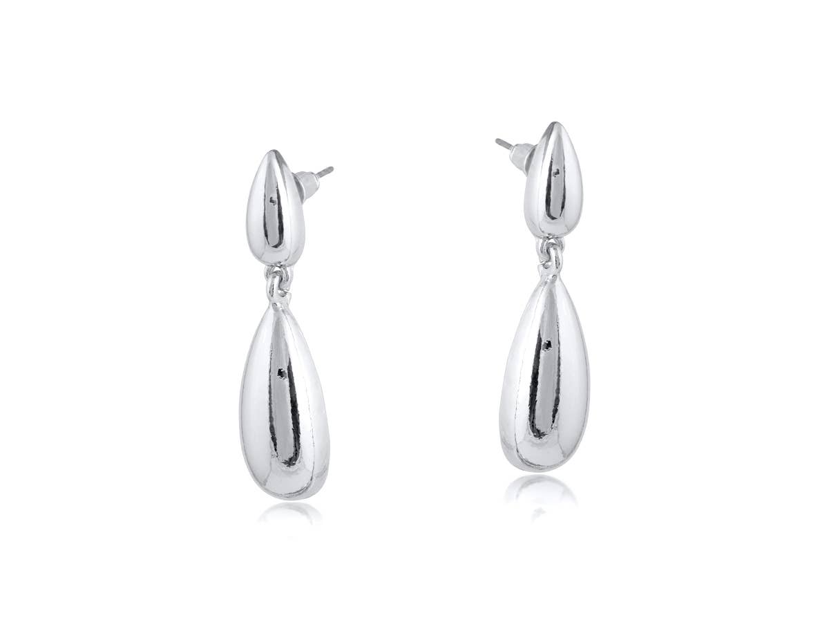 FRIDA TEARDROP DANGLE EARRINGS: SILVER