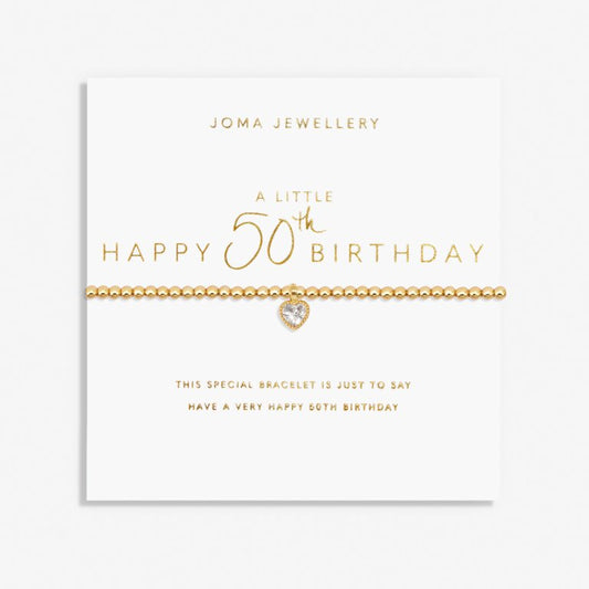 A Little 'Happy 50th Birthday' Bracelet In Gold Plating - 7584