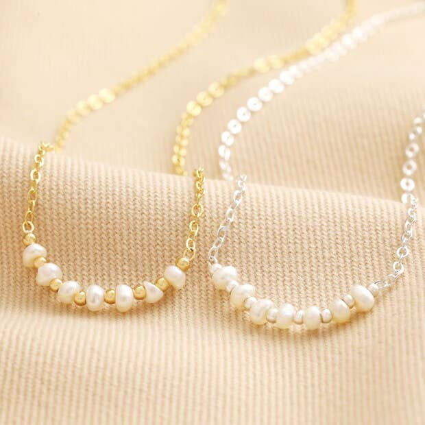 Freshwater Pearl Silver Chain Necklace