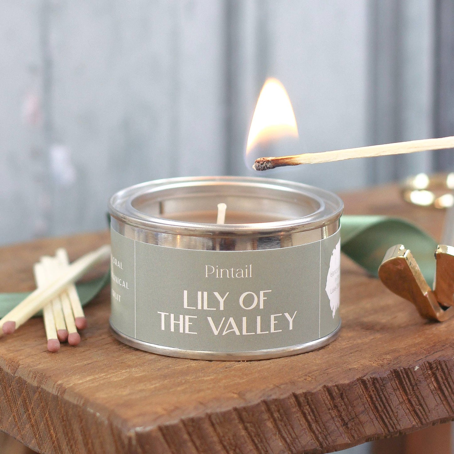 Lily of the Valley Paint Pot Candles in Tins | Small Candles