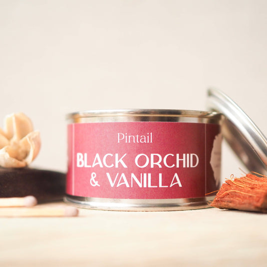 Black Orchid and Vanilla Paint Pot Candles | Small Candles