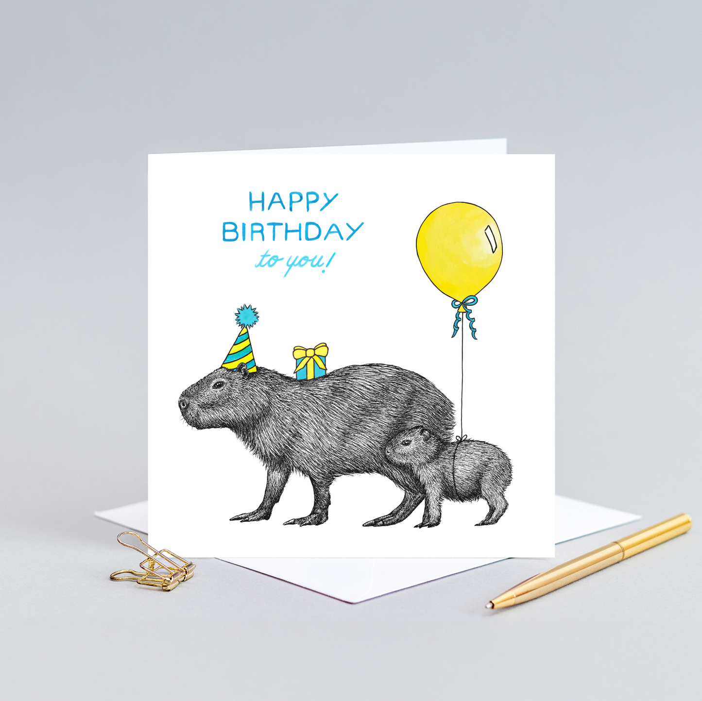 Capybara Birthday Card