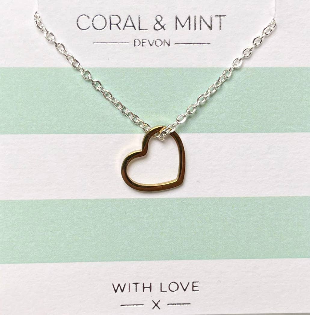 Open Heart Necklace - Gold and Silver plated