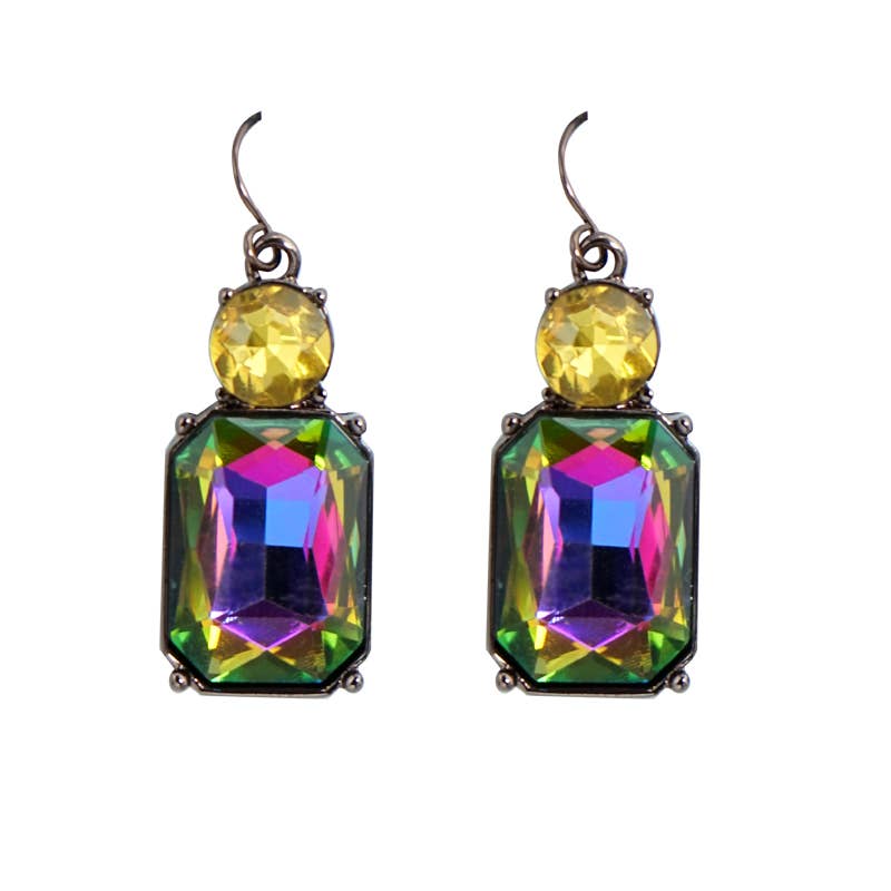 Twin Gem Earring in Multi & Yellow