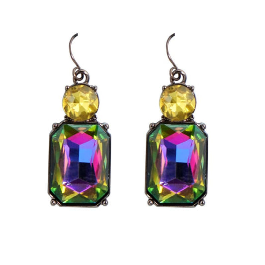 Twin Gem Earring in Multi & Yellow