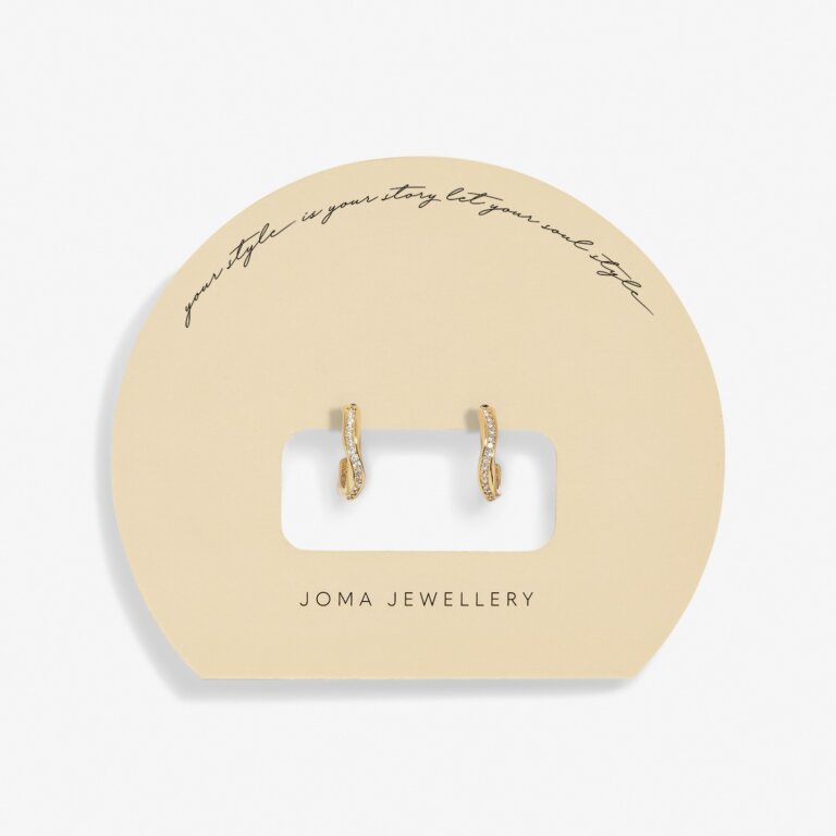 Joma Jewellery - Soul Shine  Pavé Wave Hoop Earrings