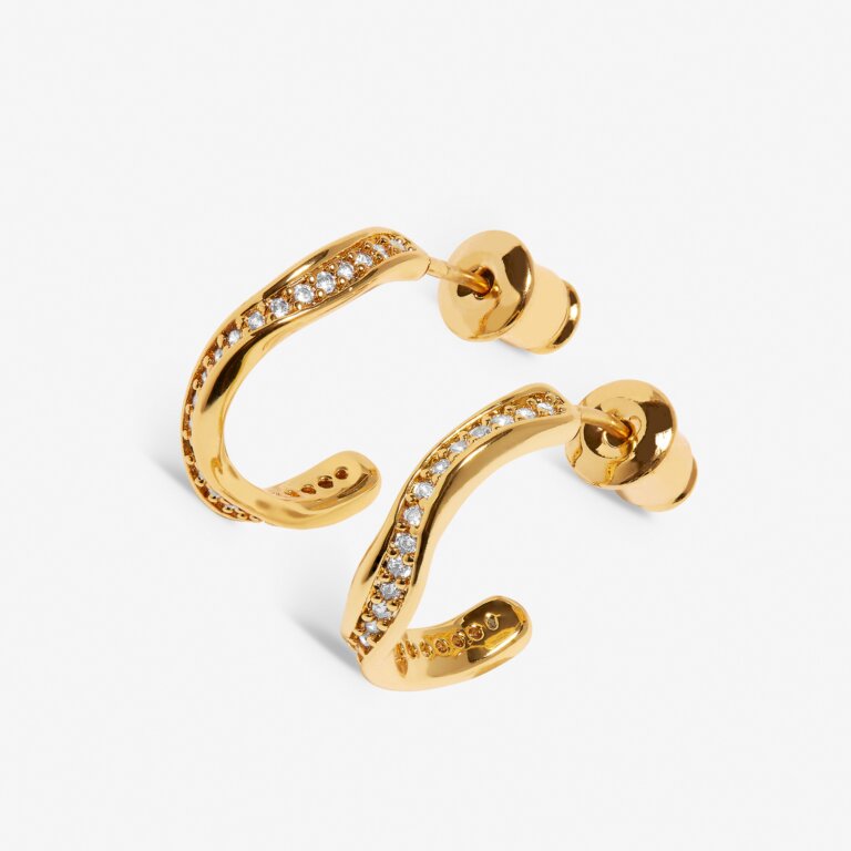 Joma Jewellery - Soul Shine  Pavé Wave Hoop Earrings