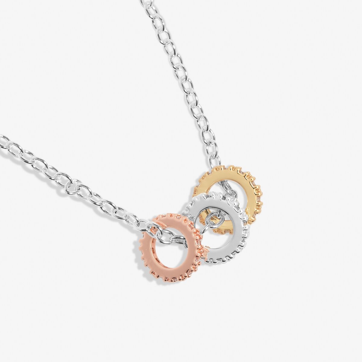 Joma Jewellery - Mini Charms Three Tone Pave Necklace