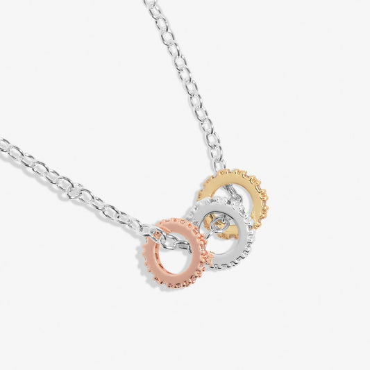 Joma Jewellery - Mini Charms Three Tone Pave Necklace