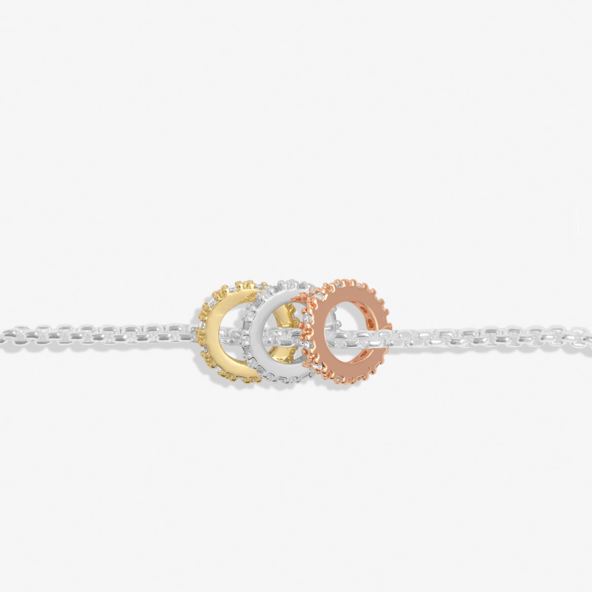 Joma Jewellery - Mini Charms Three Tone Pave Bracelet