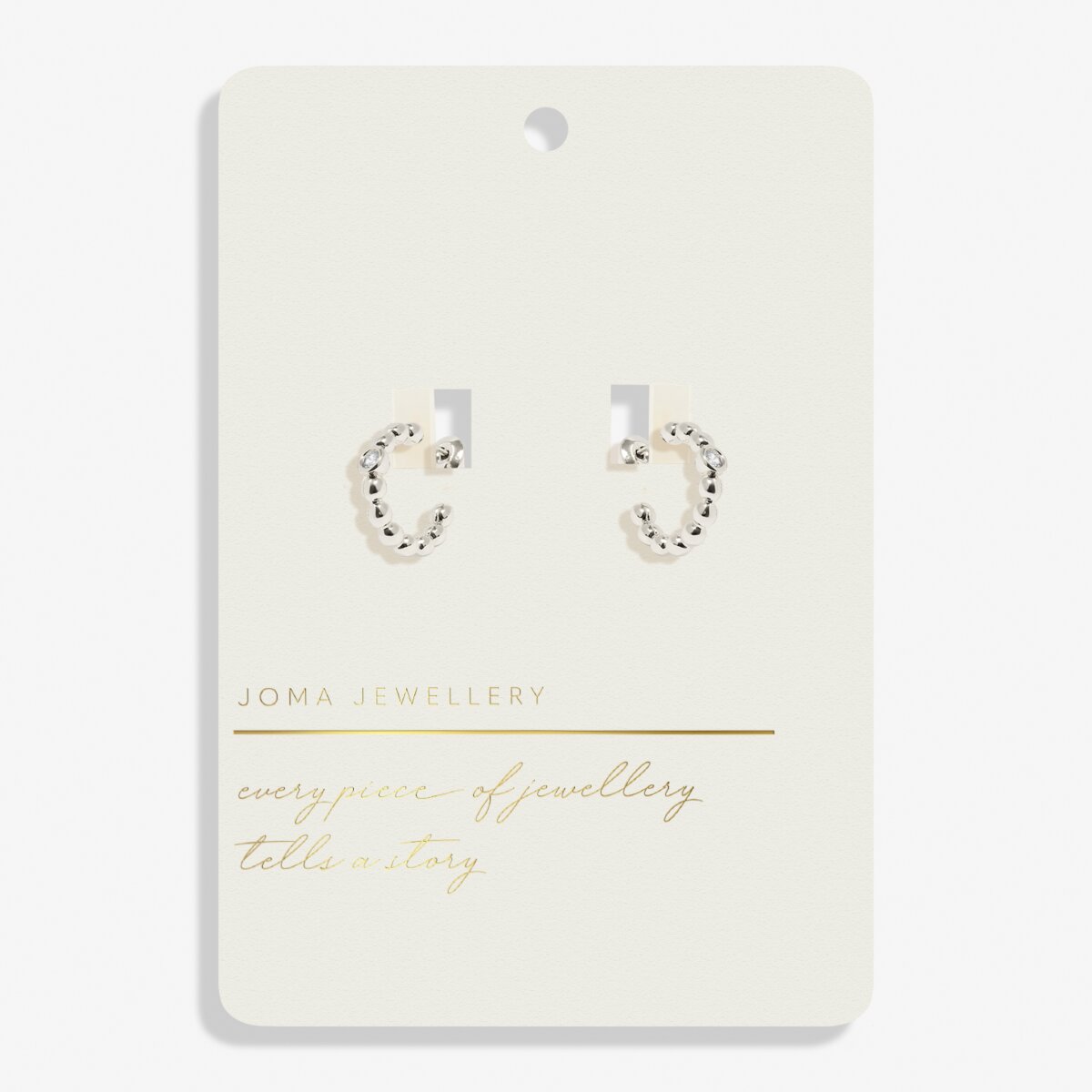 Joma Jewellery - Beaded Hoop earrings silver