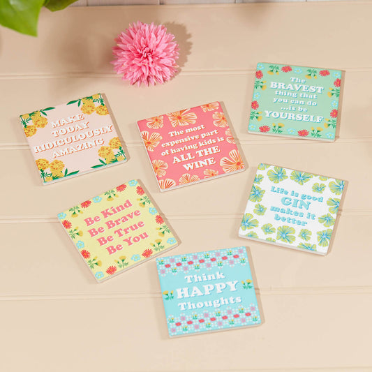 Langs - BRIGHT RETRO FLORAL COASTER