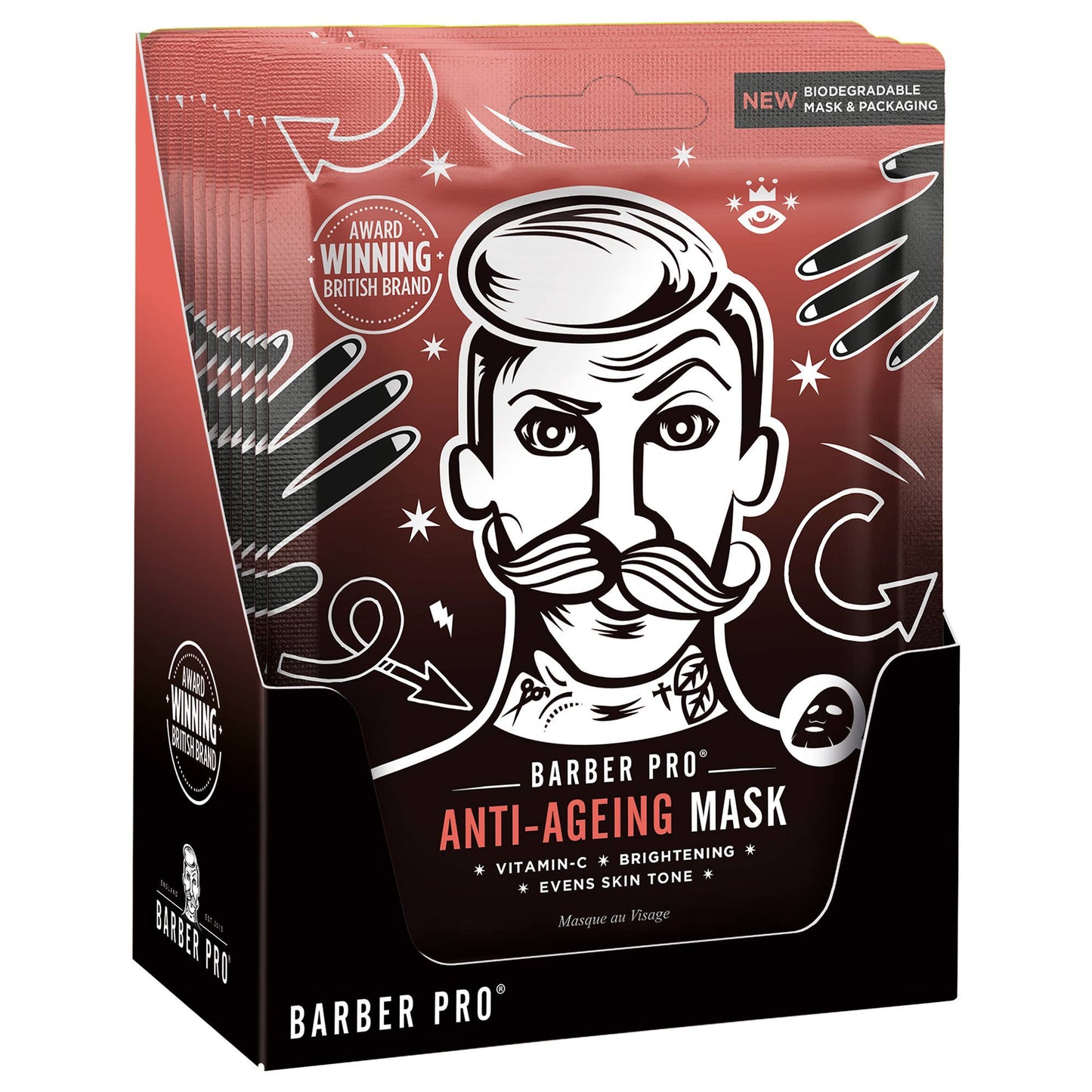 BARBER PRO ANTI-AGEING Face Sheet Mask - 100% Biodegradable