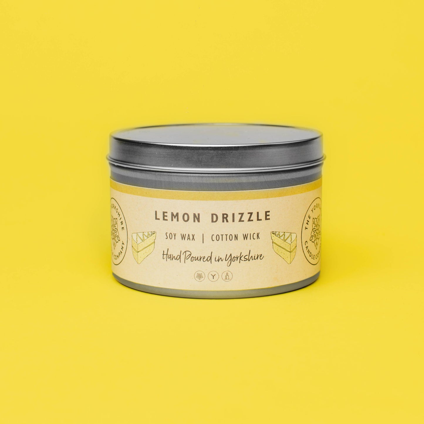 Lemon Drizzle Large Tin  | Scented Candle | Soy Wax