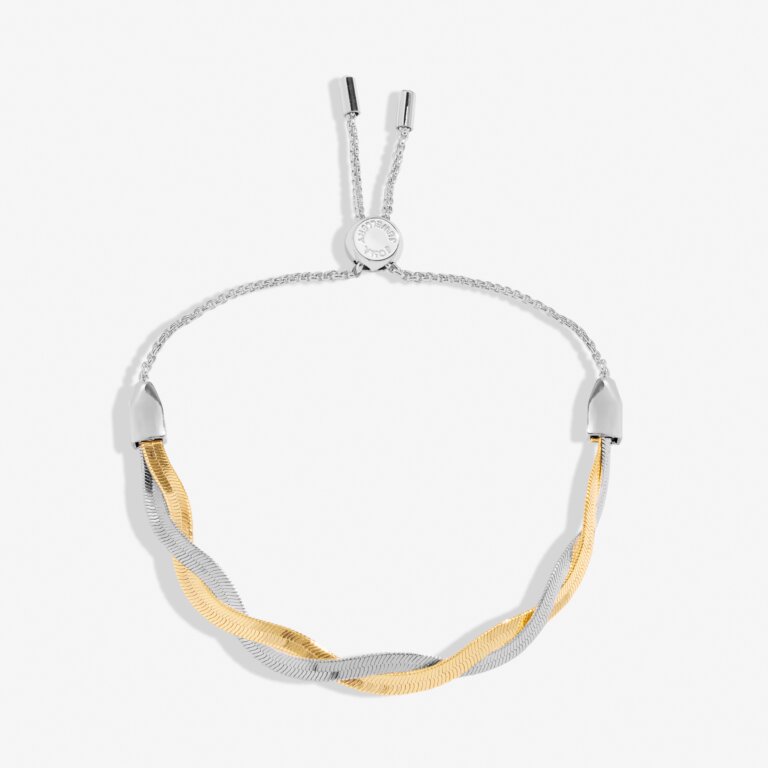 Joma Jewellery - Twisted Snake Chain Bracelet Bar In Silver And Gold Plating