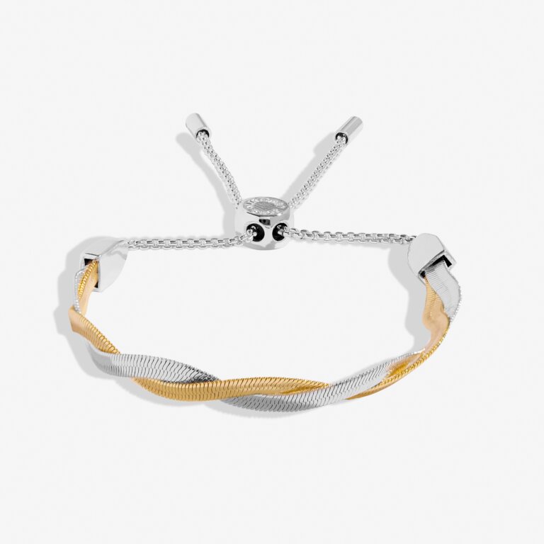 Joma Jewellery - Twisted Snake Chain Bracelet Bar In Silver And Gold Plating