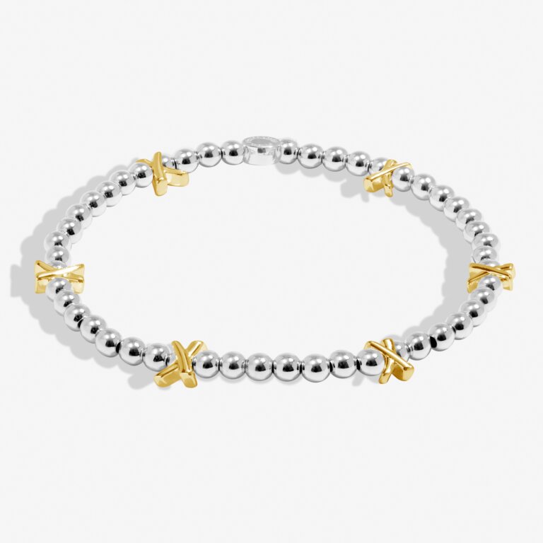 Joma Jewellery - Kisses Bracelet Bar In Silver And Gold Plating