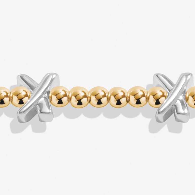 Joma Jewellery - Kisses Bracelet Bar In Silver And Gold Plating