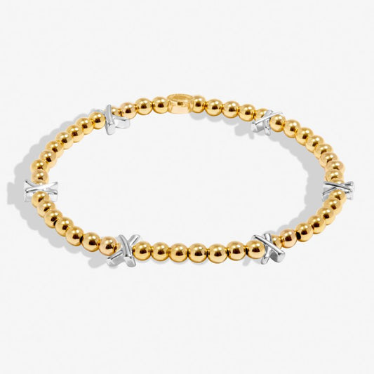 Joma Jewellery - Kisses Bracelet Bar In Silver And Gold Plating