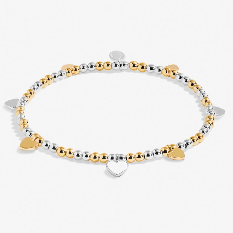 Joma Jewellery - Hearts Bracelet Bar In Silver And Gold Plating