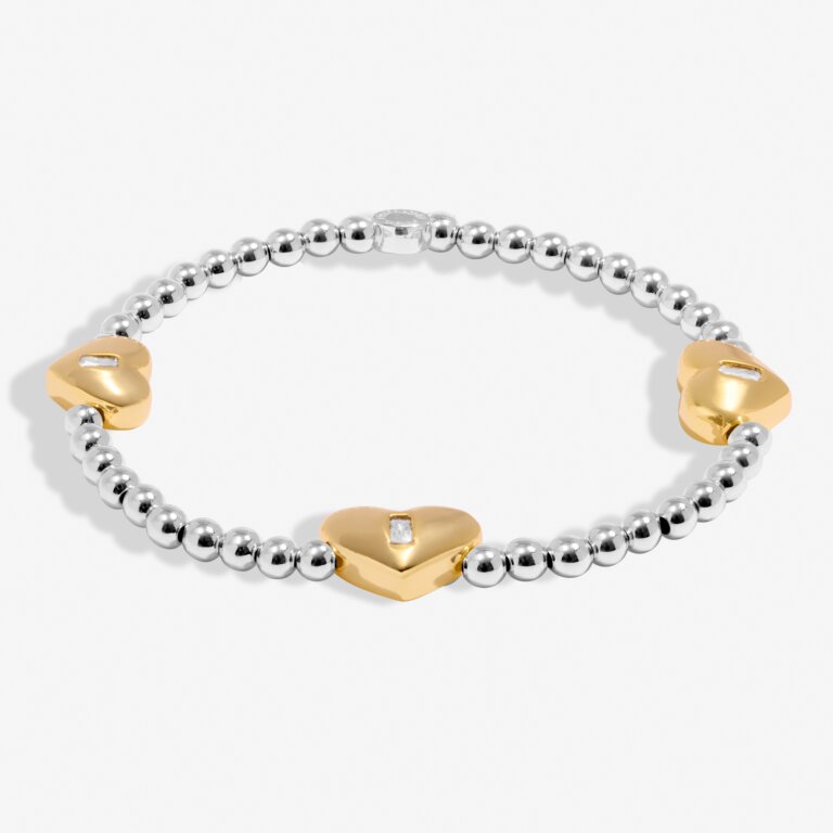 Joma Jewellery - Triple Heart Bracelet Bar In Silver And Gold Plating