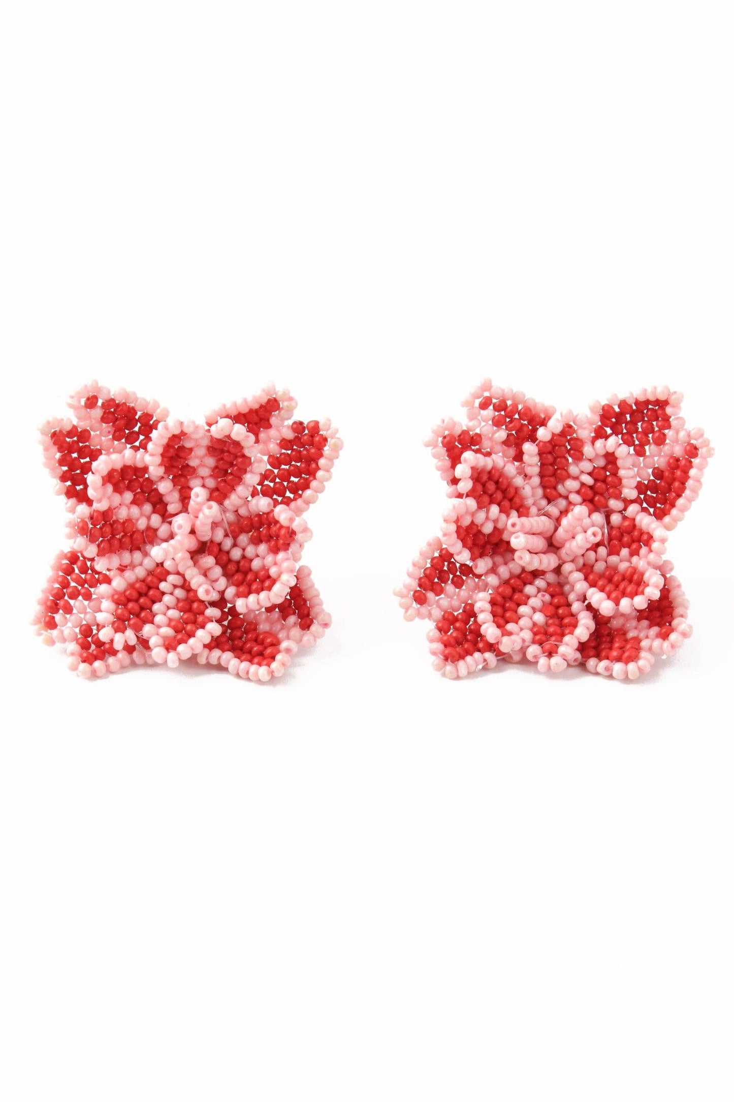 3D DARK PINK FLOWER EARRING