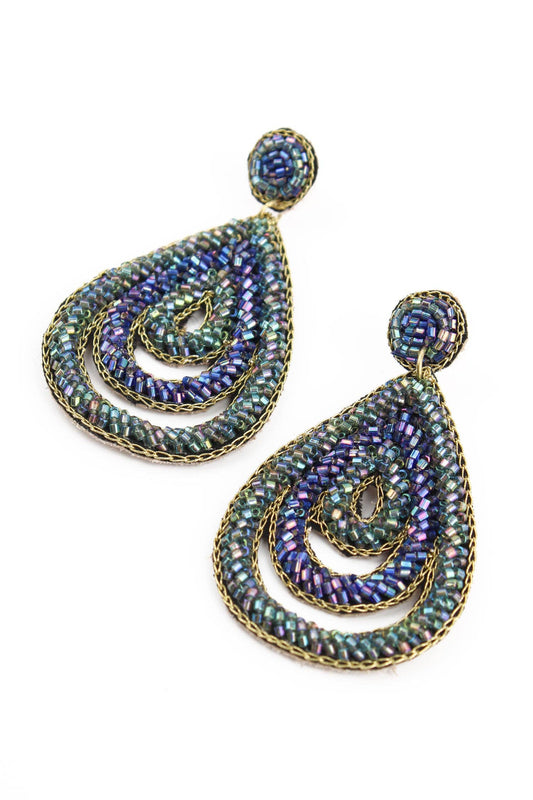 BLUE AND TEAL TEARDROP EARRINGS