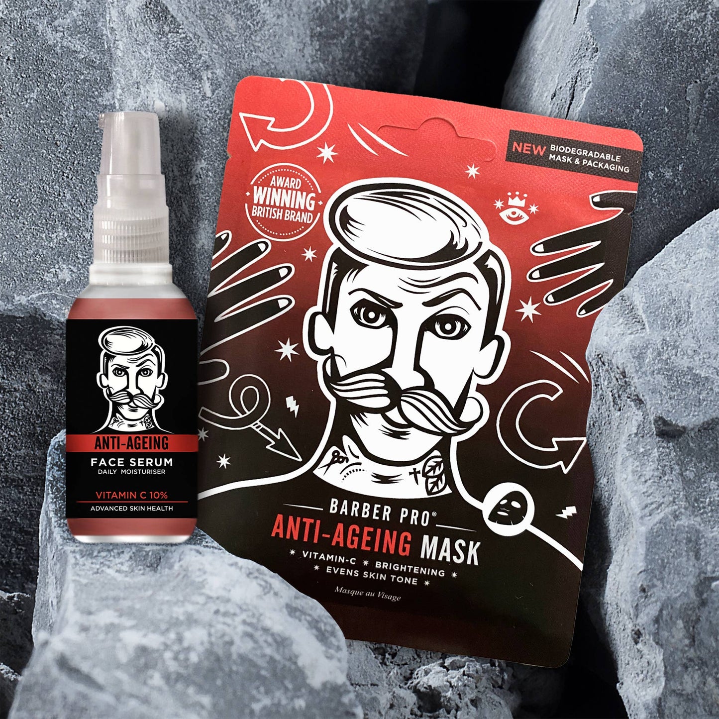 BARBER PRO ANTI-AGEING Face Sheet Mask - 100% Biodegradable