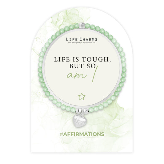 LIFE CHARMS AFFIRMATION BRACELET - LIFE IS TOUGH