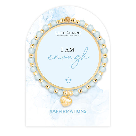 LIFE CHARMS AFFIRMATION BRACELET -  I AM ENOUGH