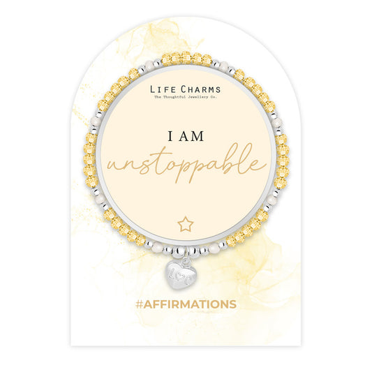 LIFE CHARMS AFFIRMATION BRACELET - I AM UNSTOPPABLE