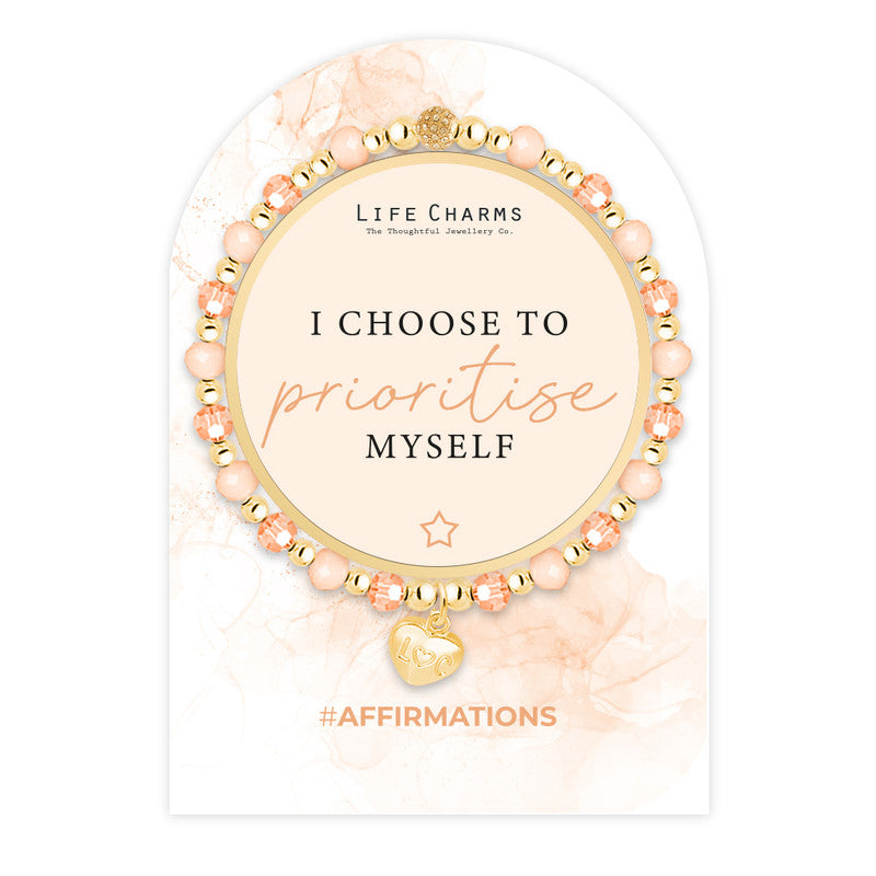 LIFE CHARMS AFFIRMATION BRACELET - I CHOOSE TO PRIORITISE MYSELF