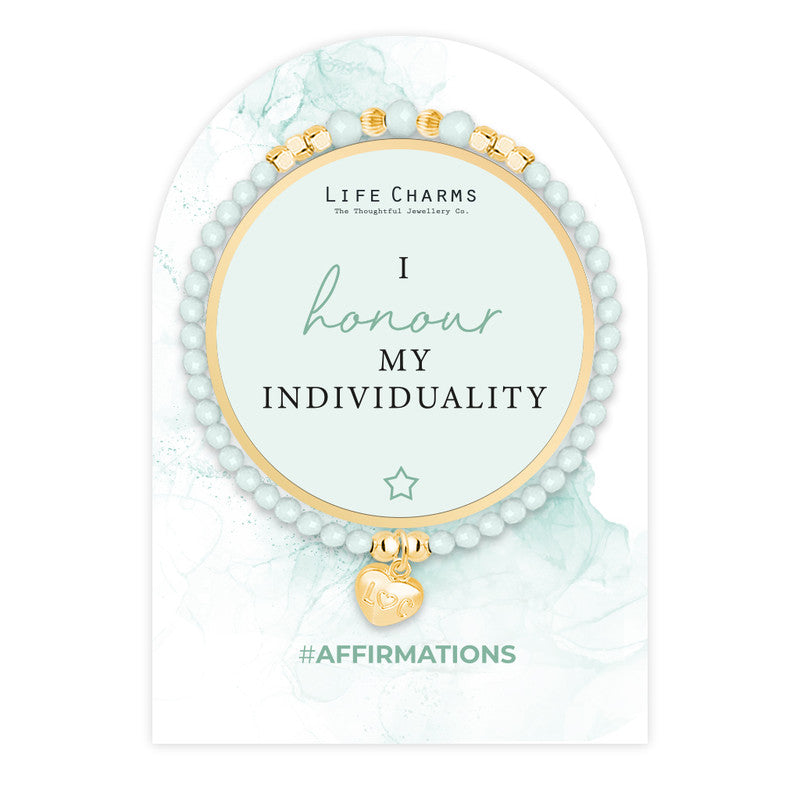 LIFE CHARMS AFFIRMATION BRACELET - HONOUR INDIVIDUALITY