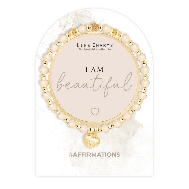 LIFE CHARMS AFFIRMATION BRACELET - I AM BEAUTIFUL