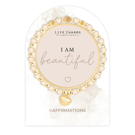 LIFE CHARMS AFFIRMATION BRACELET - I AM BEAUTIFUL