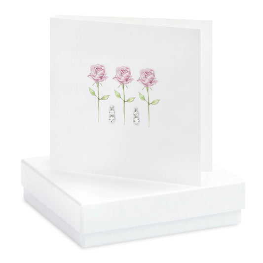 Boxed Rose Earring Card