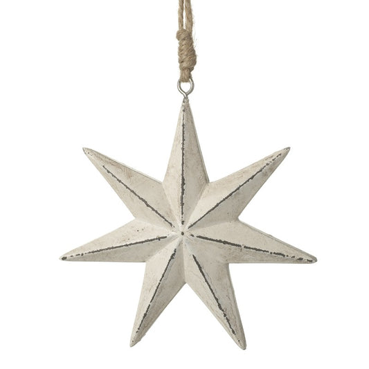 Heaven Sends - Cream Wooden Star With Twine Hanger