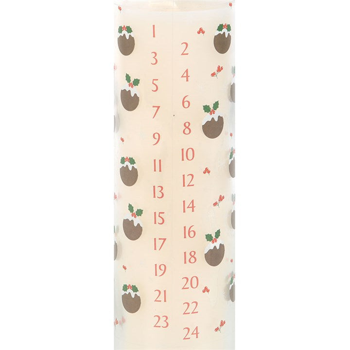 Christmas Pudding Advent Tube Candle