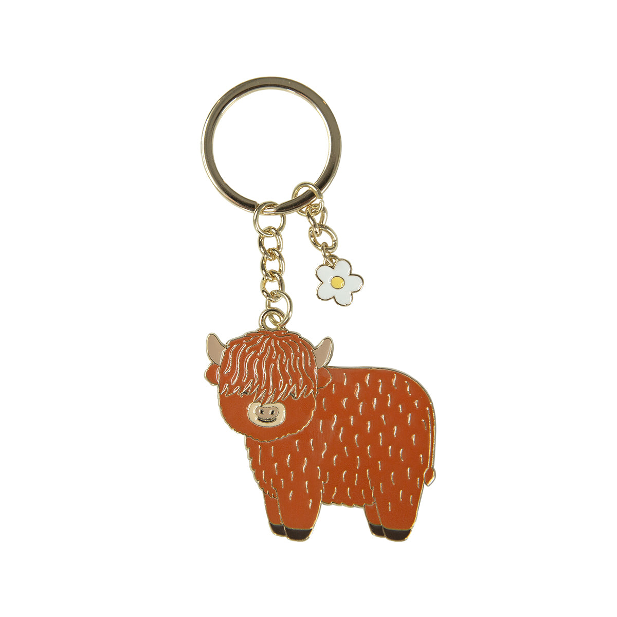 Highland Cow Enamel Keyring