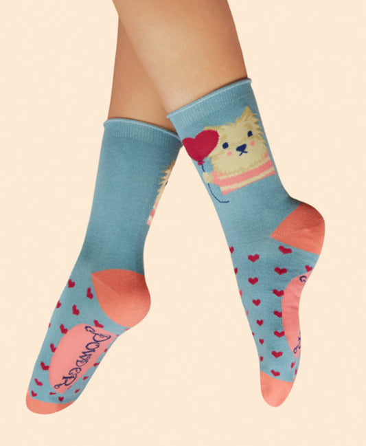 Powder Thoughtful Lover Puppy Socks