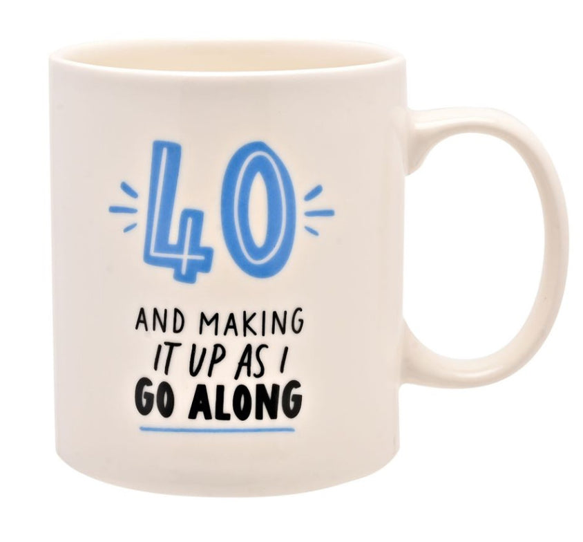 Hullabaloo Birthday Mug - 40 Blue