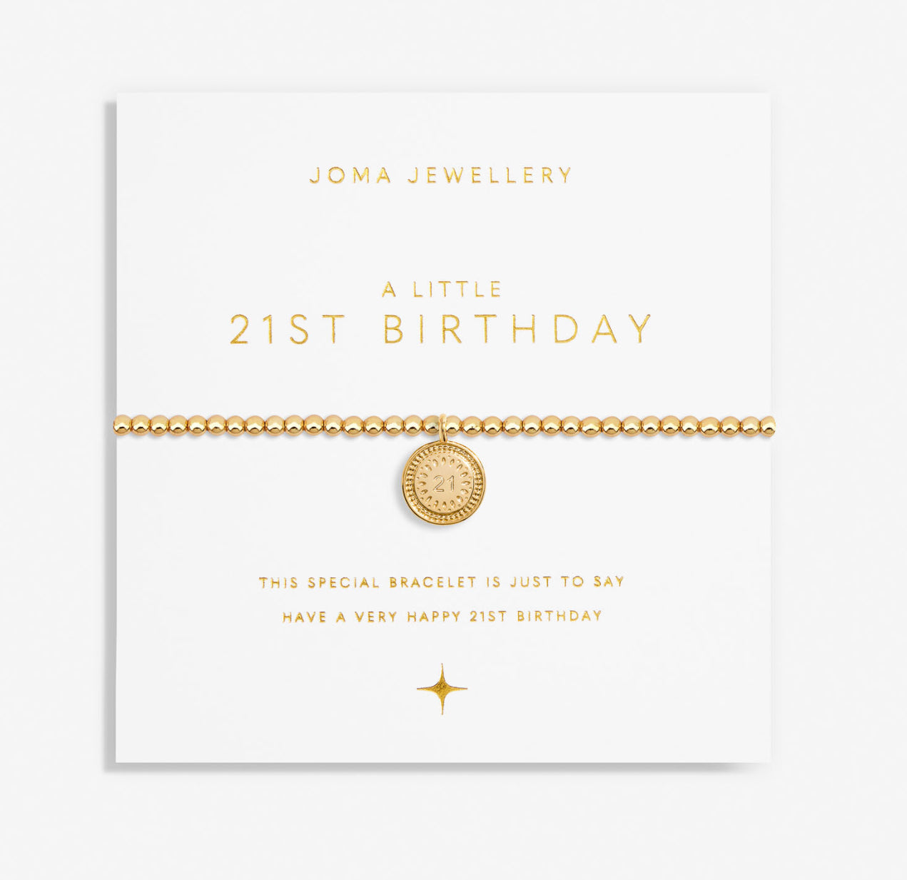 Joma Jewellery A little 21st Birthday Bracelet (Gold)